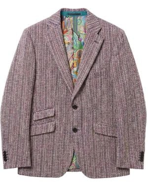 ABSEITS Graphic-Lining Single-Breasted Blazer - Purple