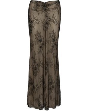 Bananhot Balena Lace Maxi Straight Skirt - Grey