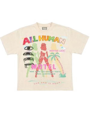 ALL HUMAN Game Over Logo-Print T-Shirt - White