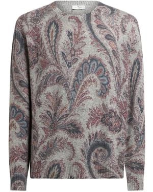 Etro Paisley-Jacquard Jumper - Grey