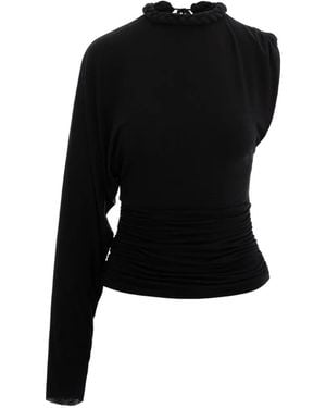 MANURI One-Shoulder Blouse - Black