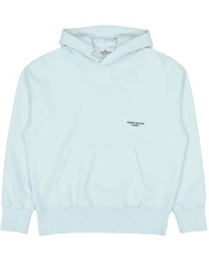 Stone Island Marina Kangaroo-Pocket Hoodie - Blue