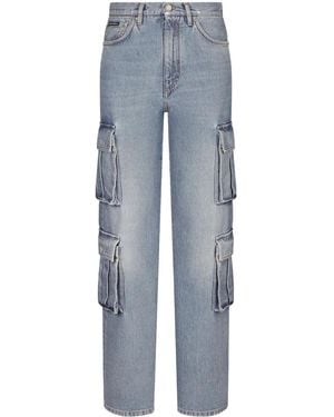 Dolce & Gabbana Cotton Denim Cargo Jeans - Blue