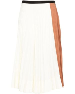 Plan C High-Waist Pleated Skirt - White