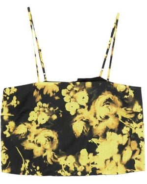 Erika Cavallini Semi Couture Floral-Pattern Top - Yellow