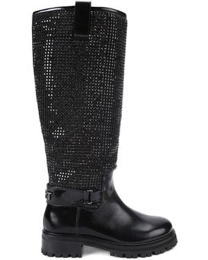 Kurt Geiger ビジューロングブーツ - ブラック