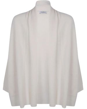 Aion Kaschmircardigan mit Taschendetail - Weiß