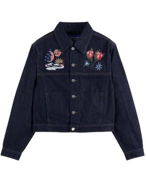 Scotch & Soda Chaqueta Vaquera Bordada - Azul