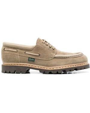 Paraboot Chimey Suede Moccasin With Almond-Shaped Toe - Brown
