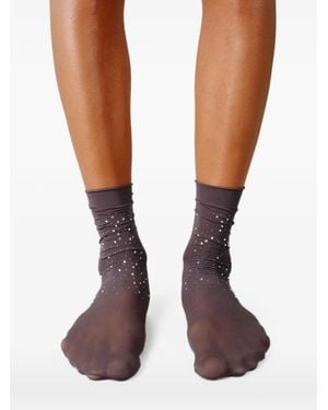 Swedish Stockings Pauline Crystal-Embellished Socks - Purple