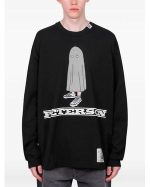 Maison Mihara Yasuhiro Graphic-Print Long Sleeve T-Shirt - Black