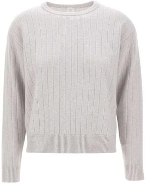 Eleventy Geribbelde Sweater Met Ronde Hals - Wit