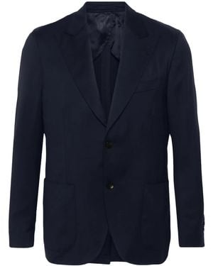 Lardini Single-Breasted Wool Blazer - Blue