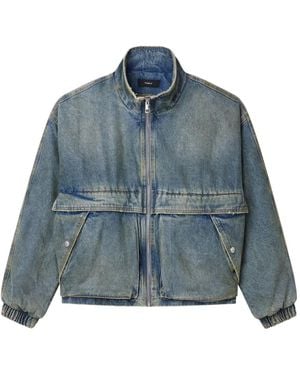 Purple Brand Zip-Front Patch-Pocket Jacket - Blue