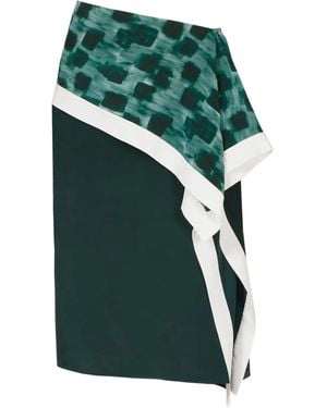 Ferragamo Silk Asymmetric Skirt - Green