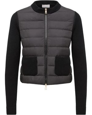 Moncler Padded-Panel Cardigan - Black
