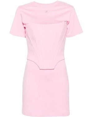 GIUSEPPE DI MORABITO Corset-Insert T-Shirt Dress - Pink