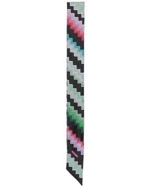 Missoni Zigzag-Print Skinny Scarf - White