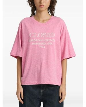 Closed Logo-Print T-Shirt - Pink