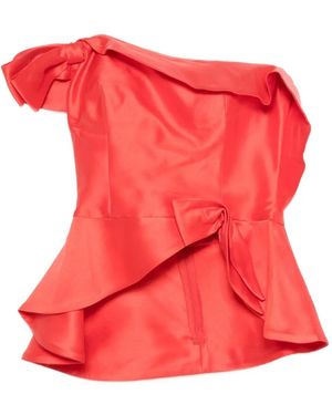 Gemy Maalouf Top Monospalla Con Ruches - Rosso