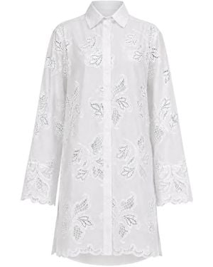 CISSA Broderie-Anglaise Shirt Dress - White
