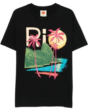FARM Rio Rio Landscape-Print T-Shirt - Black