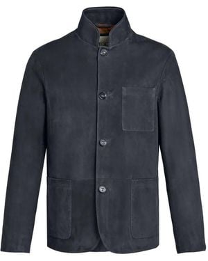 Tod's Buttoned Suede Jacket - Blue