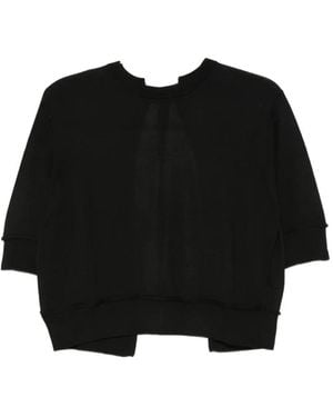Department 5 Open-Back Ribbon-Tie Sweater - Black