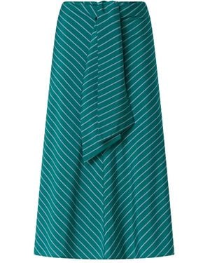 Pinko Striped-Pattern A-Line Skirt - Green