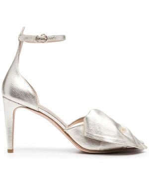 Red(V) Bow-Embellished Sandals - White