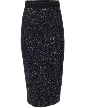 Carolina Herrera スパンコール ペンシルスカート - ブラック