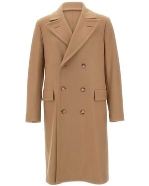 Boglioli Double-Breasted Peak-Lapels Coat - Natural