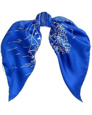 Ralph Lauren Landscape-Print Scarf - Blue
