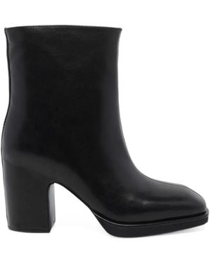 Paloma Barceló Arya Squared-Toe Platform Ankle Boots - Black