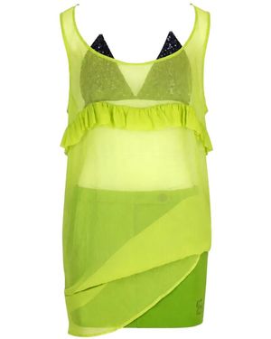 LA ROSE Ruffled Mini Dress - Green