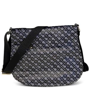 Gherardini Monogram-Pattern Crossbody Bag - Black