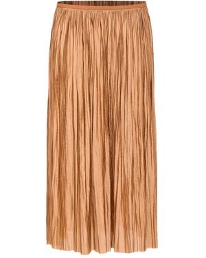 Roberto Collina Pleated Elasticated Midi Skirt - Brown