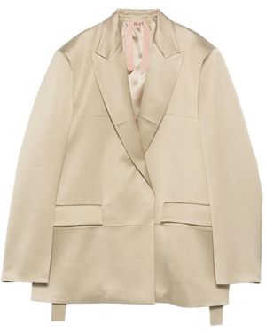 N°21 Notched-Lapel Blazer - Natural