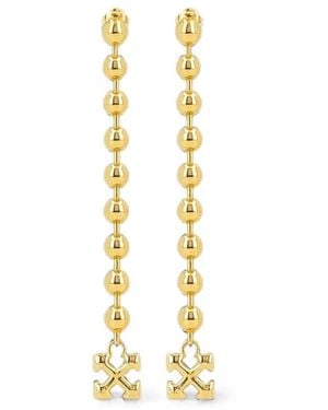 Off-White c/o Virgil Abloh Arrow-Motif Ball-Chain Earrings - Metallic