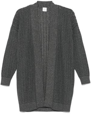 Eleventy Metallic-Threading Cardigan - Grey