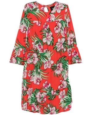Marco Bologna Floral-Print Ruffled Mini Dress - Red
