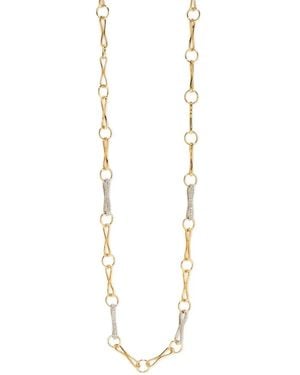 Azlee Collar De Eslabones Con Diamantes - Blanco