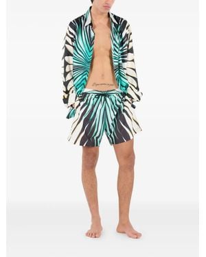 Roberto Cavalli Printed Button-Up Shirt - Green