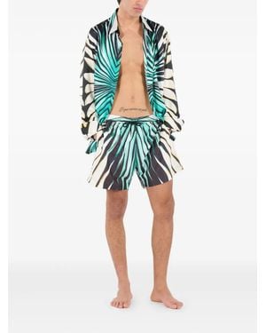 Roberto Cavalli Printed Button-Up Shirt - Green