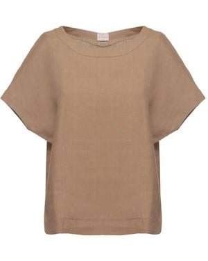 Emme Linen Short-Sleeve Blouse - Natural