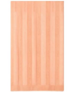 Elisabetta Franchi Viscose And Modal Foulard Scarf With Jacquard Stripes - Pink