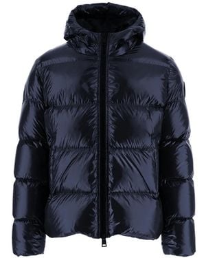 Herno Quilted Hooded Down Jacket - Blue