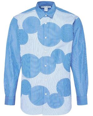 Comme des Garçons Stripe-Patterned Shirt - Blue