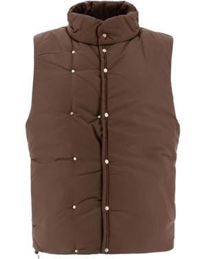 Nonnative Quilted Snap-Fastening Vest - Brown