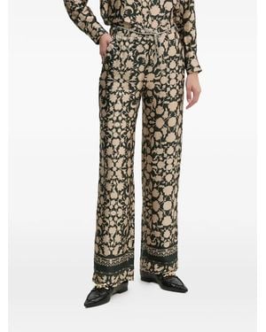 La Petite Francaise Partage Floral Trousers - Natural